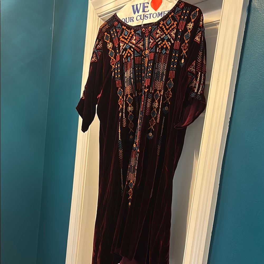 Embroidered Velvet Dress by Johnny Was